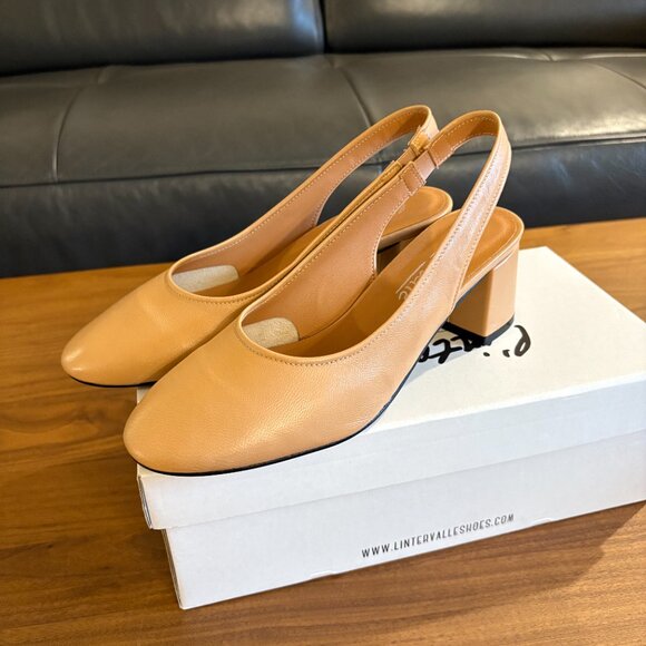 L’INTERVALLE Jarotes 38 camel slingback NWT - Picture 3 of 12